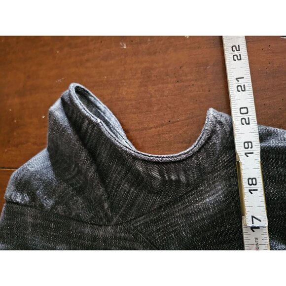 Componix Stretch Denim Knee-Length Pencil Dress Size 12 Gray/Black cap Sleeve Zi - Picture 5 of 7